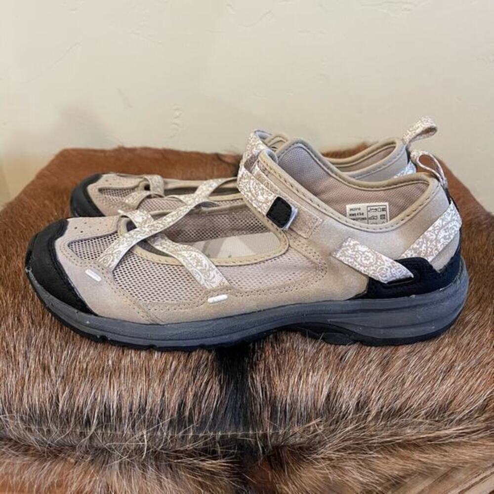 Lands' End Beige Taupe Mary Jane Athletic Trail Shoes